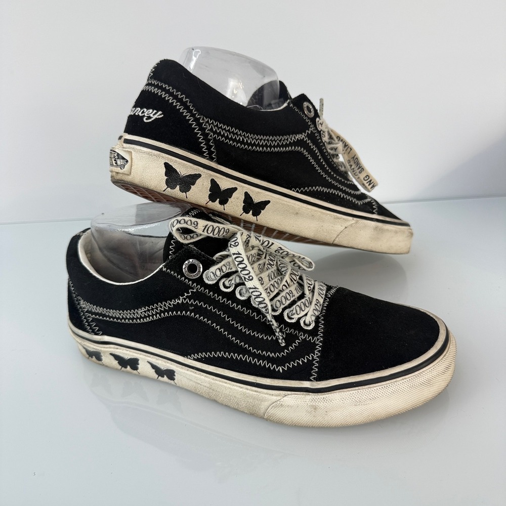 Vans x Sandy Liang Old Skool Women 9 Black Delancey Butterfly Sneakers 721278